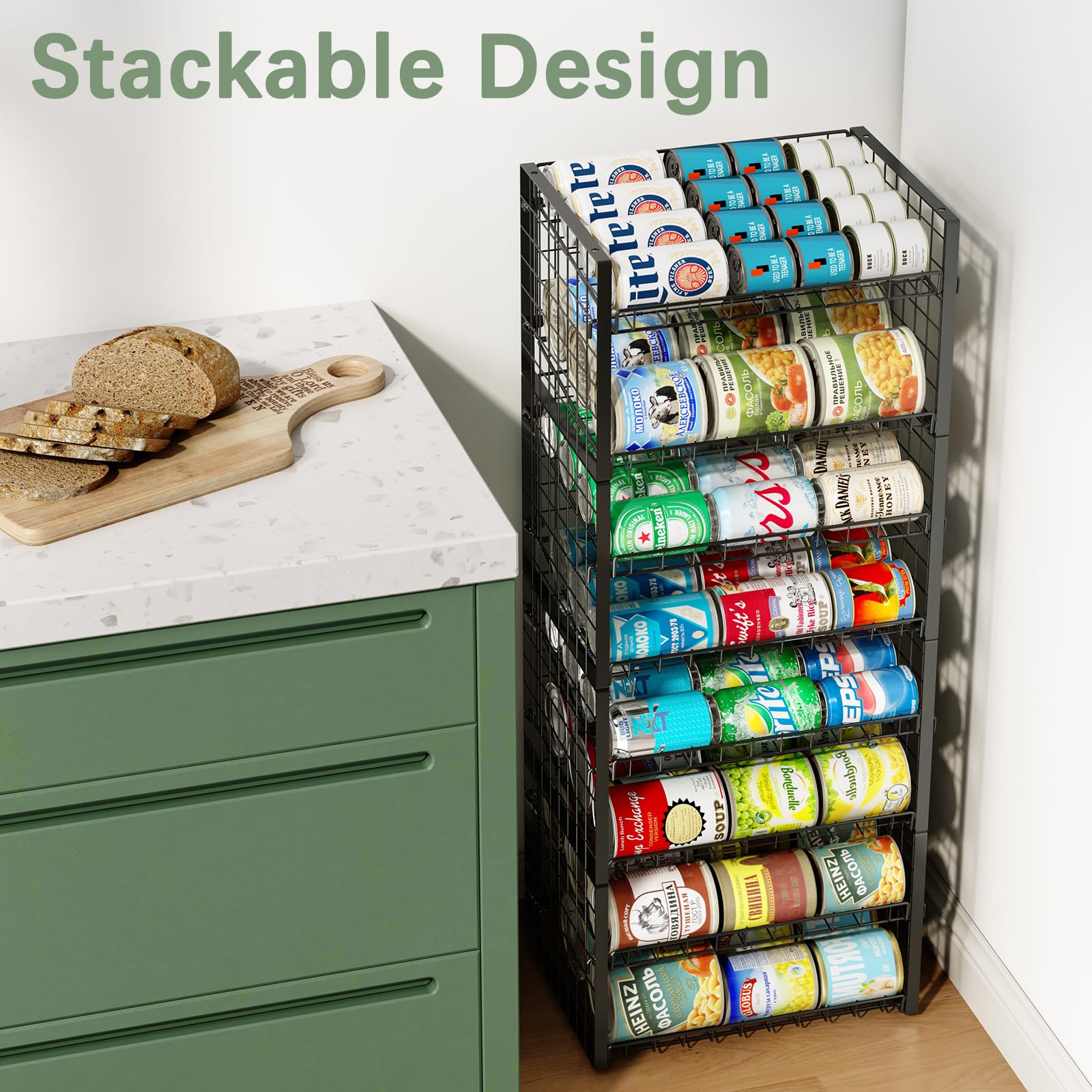JKsmart lifestyle kitchen display showing tidy pantry and quick retrieval benefit