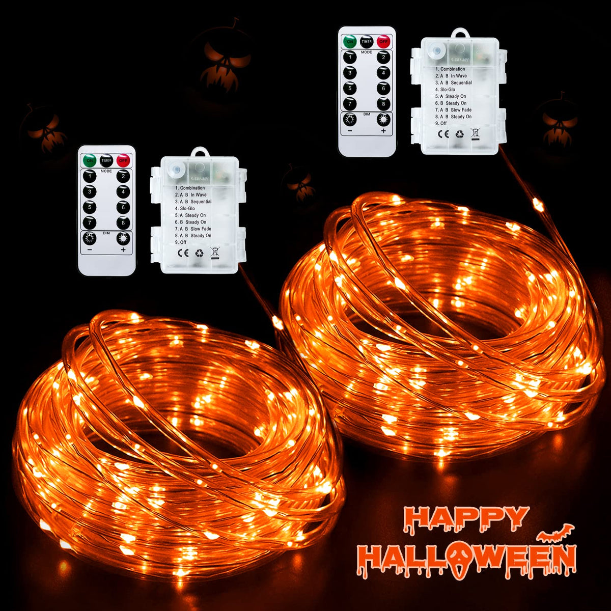 JMEXSUSS front packaging showing two orange rope lights, clear benefits