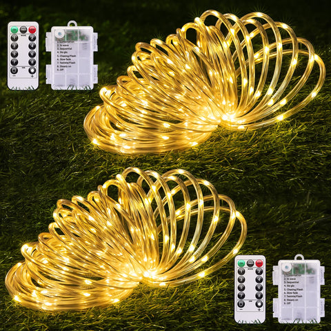 JMEXSUSS front packaging showing two warm white rope light packs and benefits