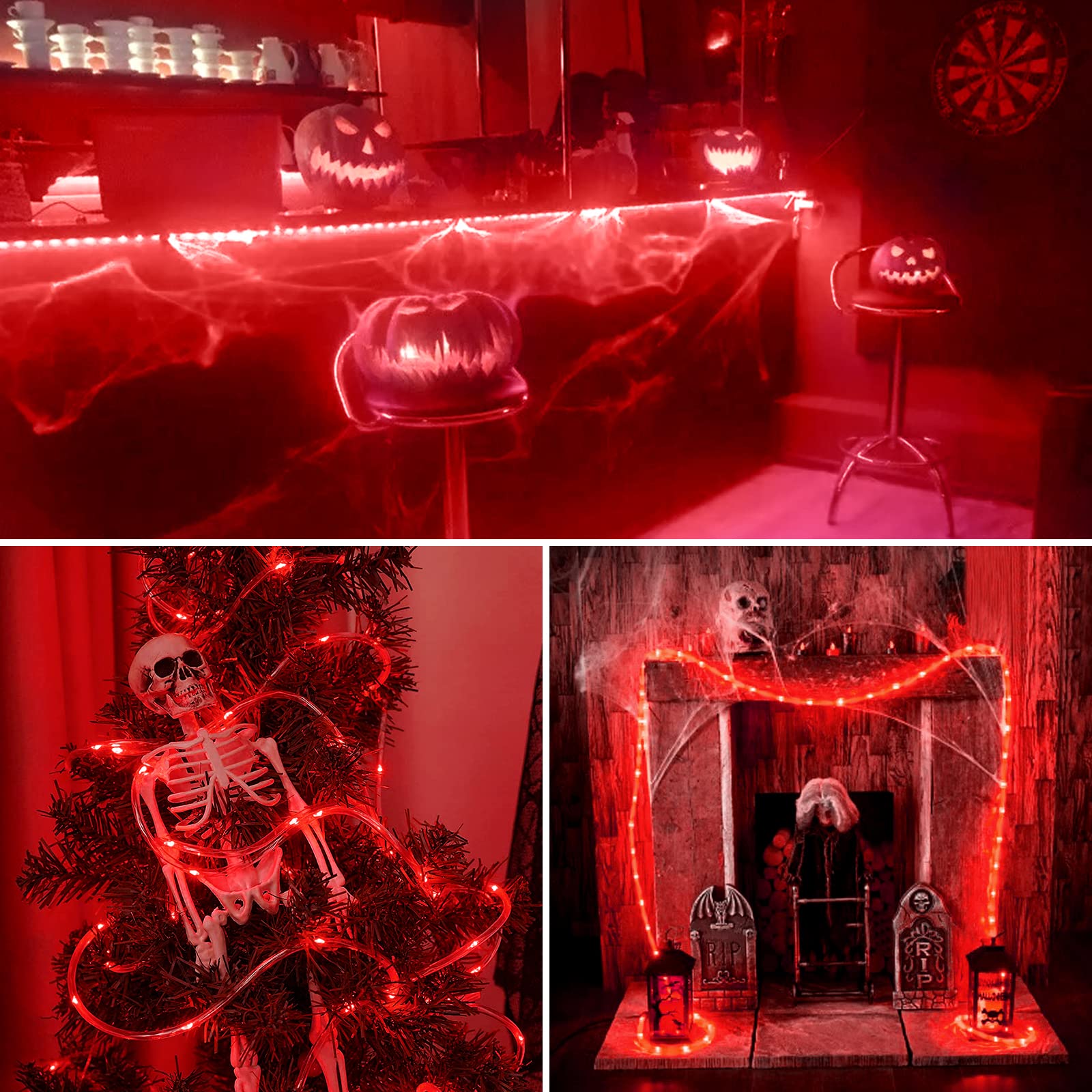 JMEXSUSS rope lights wrapped around tree outdoors, weather-resistant ambiance