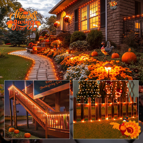 JMEXSUSS rope lights arranged in wreath and garland, instant Halloween décor