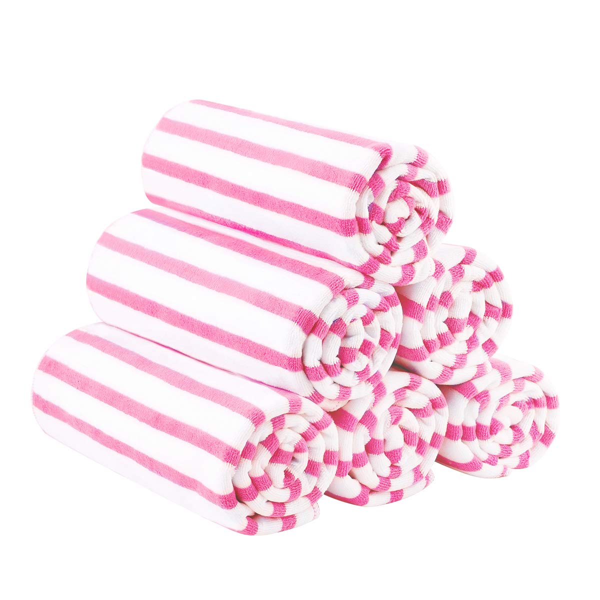 JML cabana stripe front pack showing vibrant pink stripes and set of six benefits