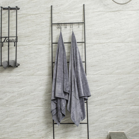 JML towel draped in bathroom demonstrating soft comfortable feel