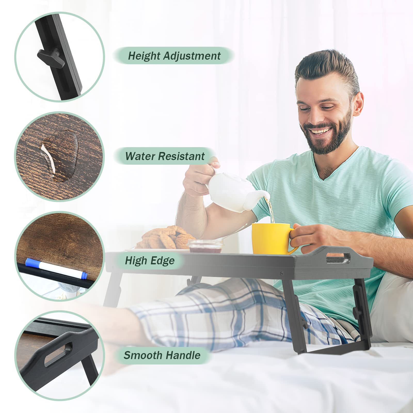 JMLHMXC tray next to laptop demonstrating ample surface for computing and media use