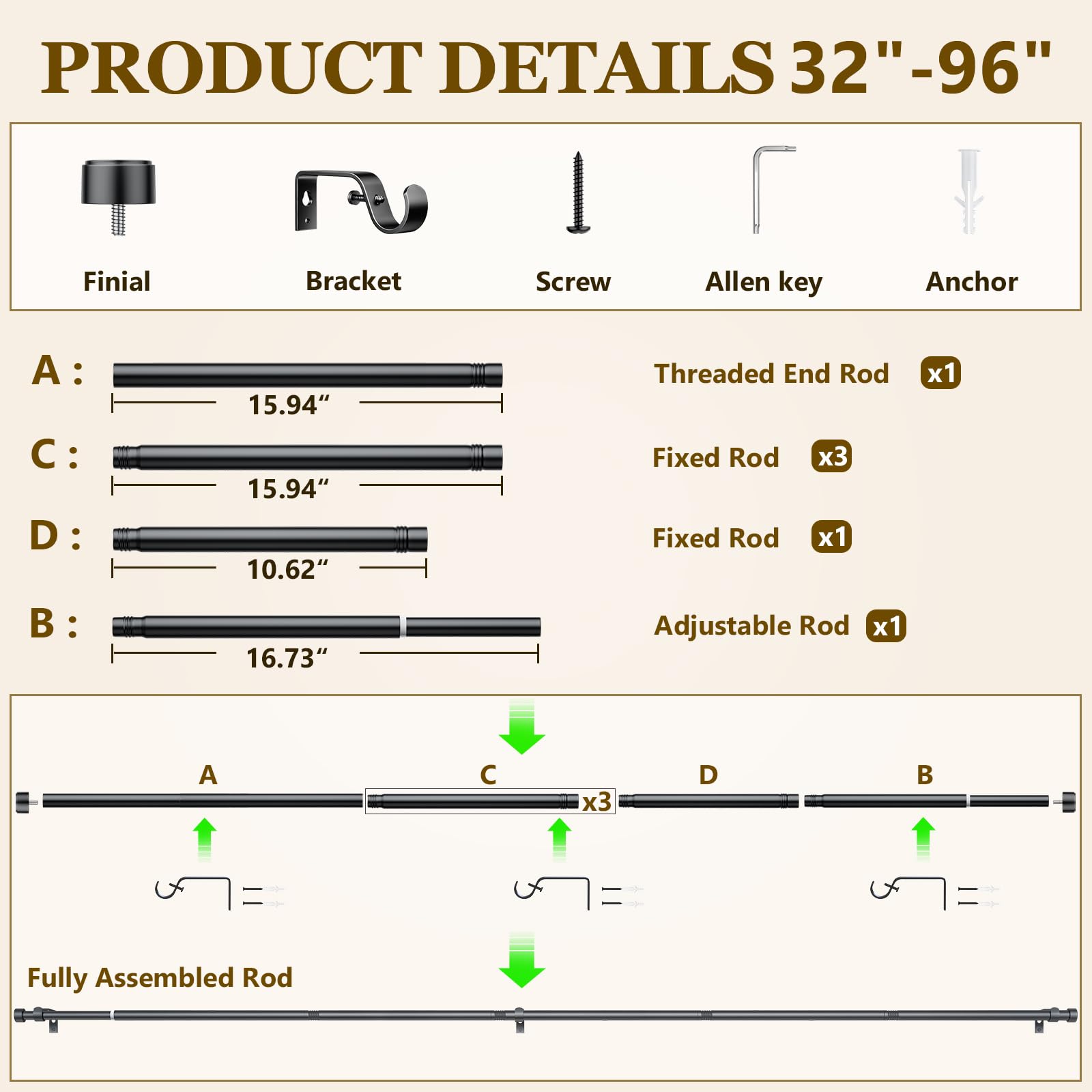 joawcy rod with grommet curtains showing smooth sliding and compatibility