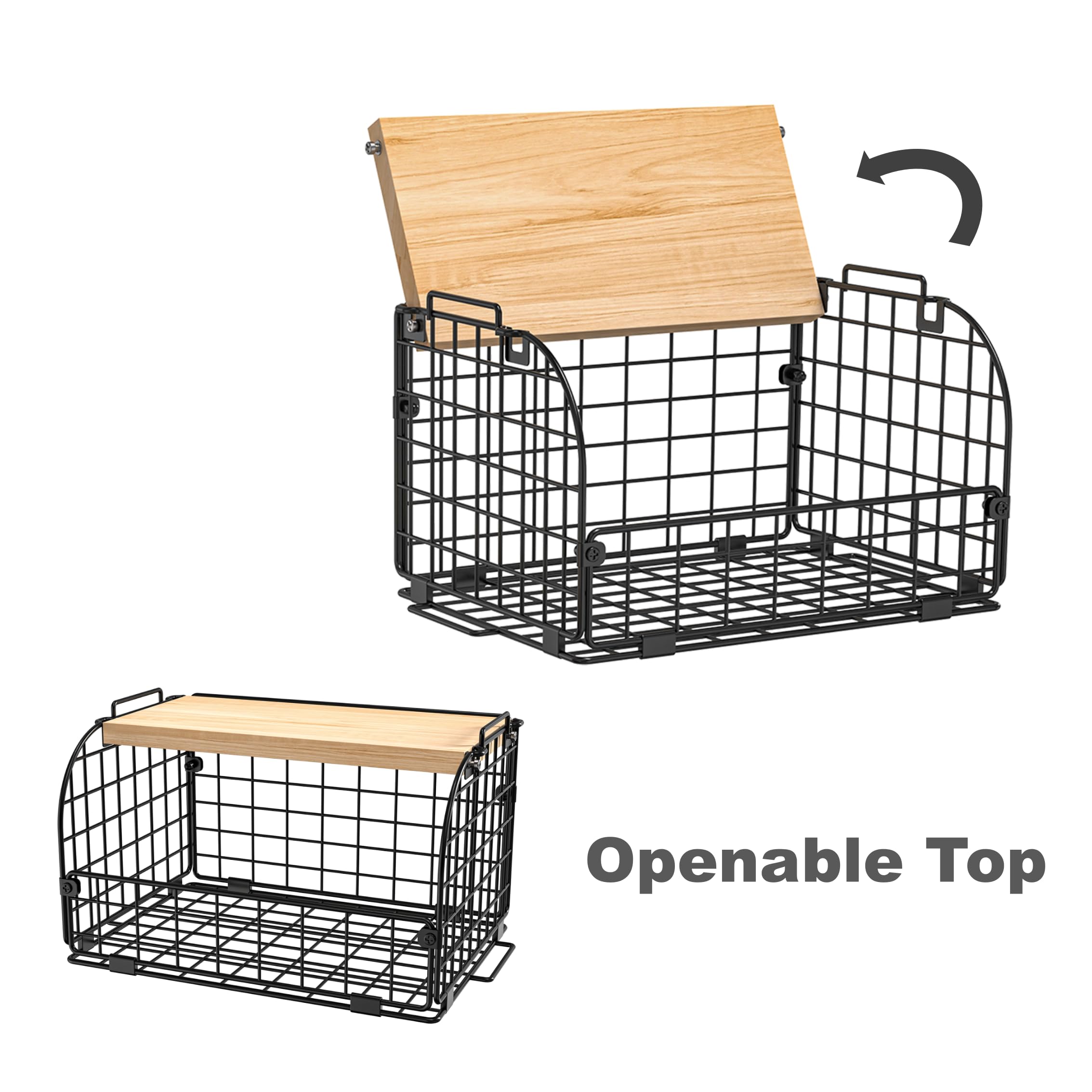 Joben Oligey stacked baskets on a pantry shelf illustrating vertical space optimization benefit