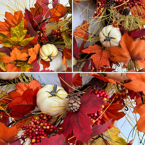 jobflower wreath on porch setting creating cozy autumn curb appeal