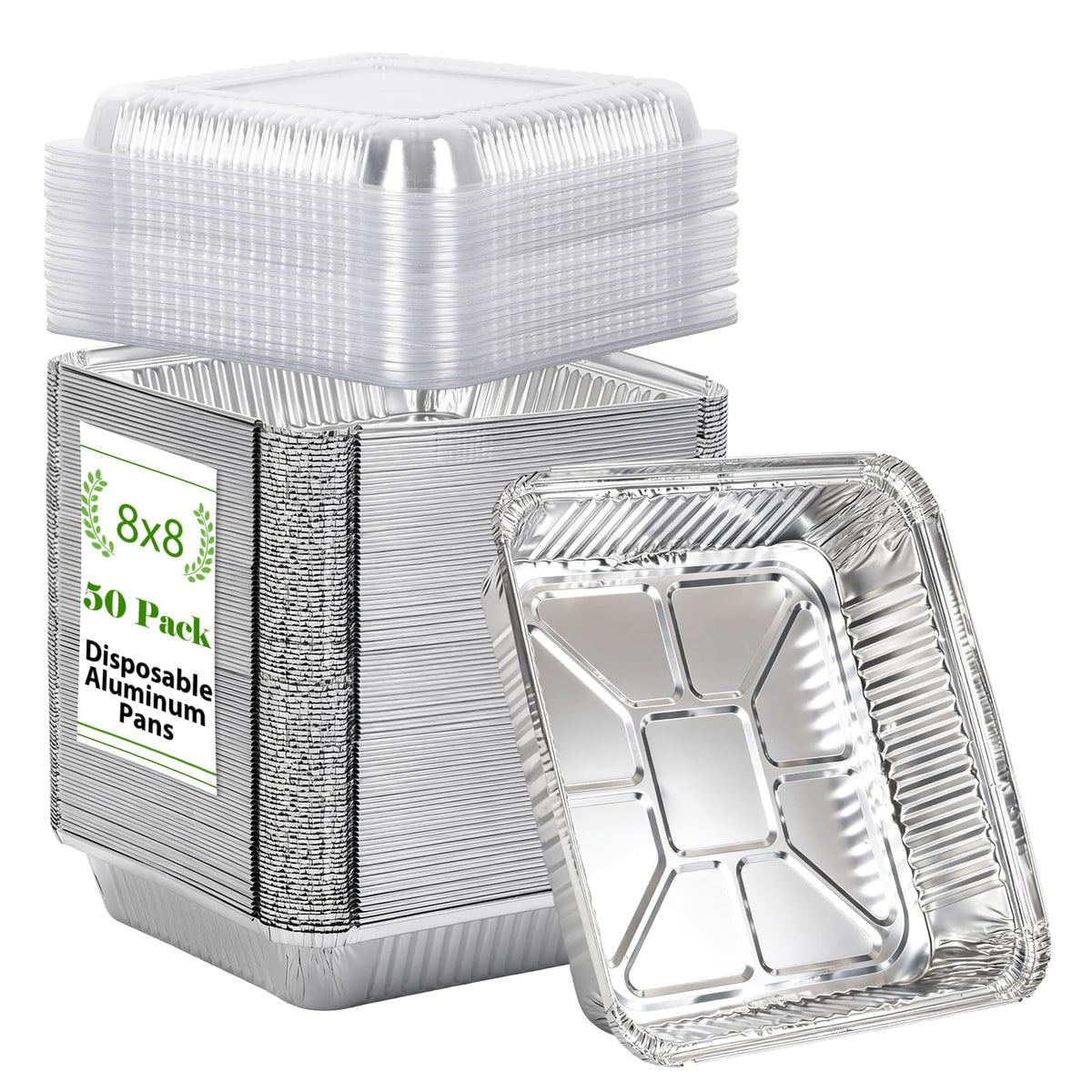 JOCHER front packaging showing 50 pans and lids, easy bulk convenience
