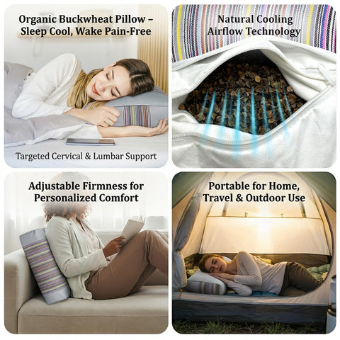 JOERRES pillow on made bed demonstrating comfort and natural cooling