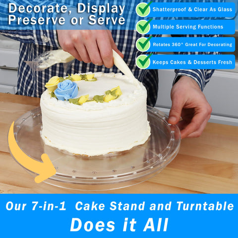 JOEY'Z clear dome protecting cake and preserving freshness on display
