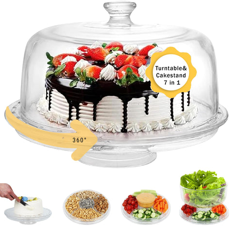 JOEY'Z front view acrylic cake stand showcasing clear presentation and versatility