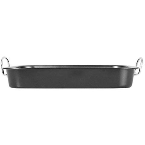 JOEY'Z roasting pan angled inside showing non-stick surface for easy release