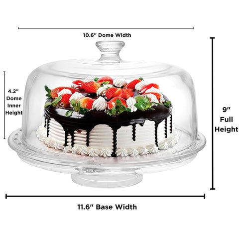 JOEY'Z cake stand next to plate and knife showing size-fit comparison benefit