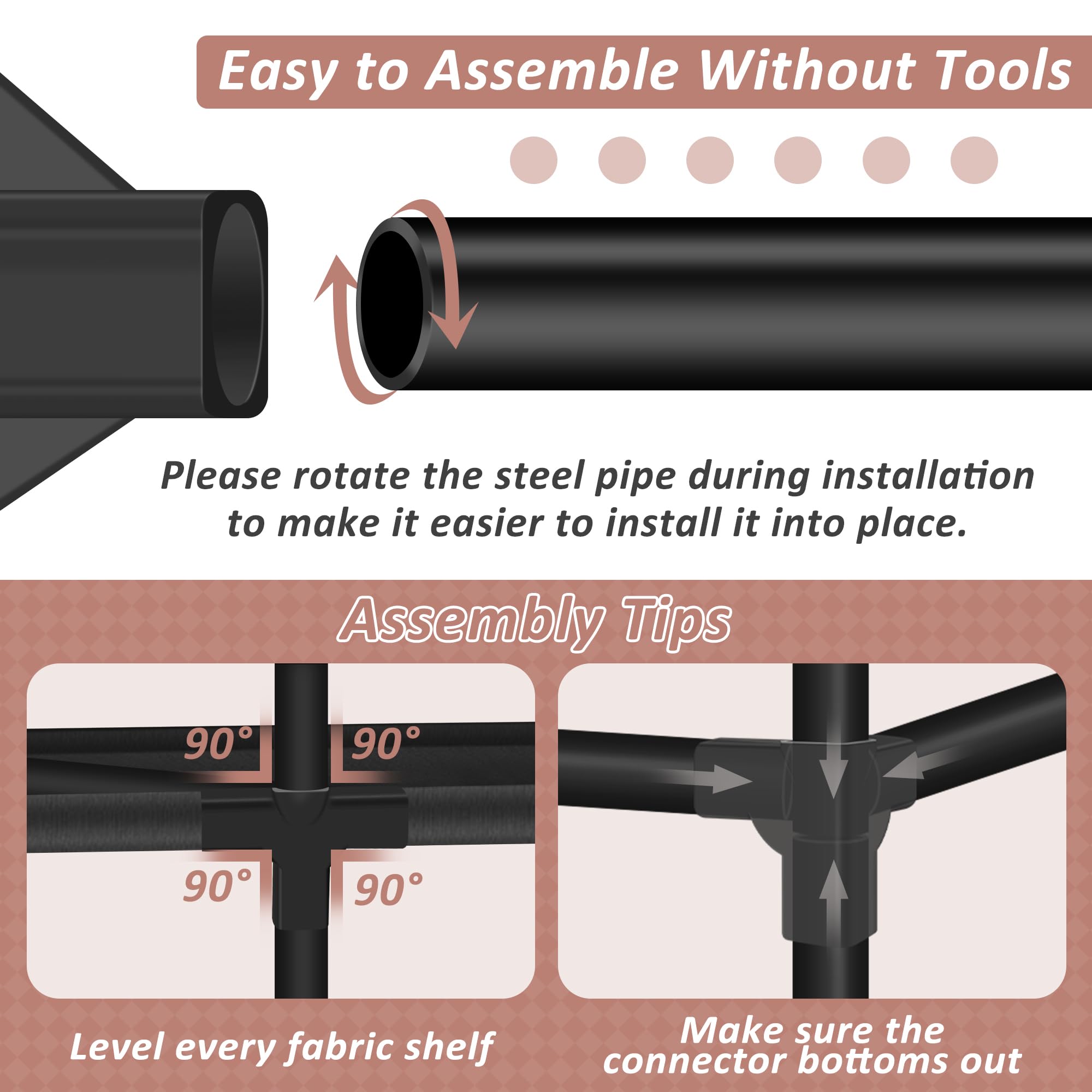 Jofuler disassembled steel pipes and connectors showing easy assembly