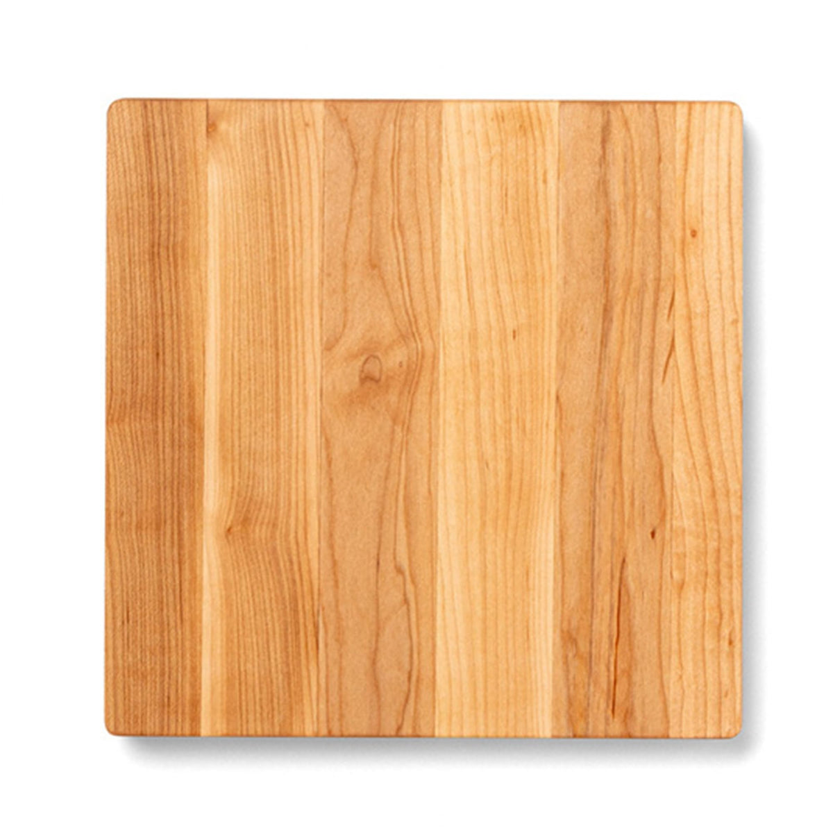 John Boos front view of 10x10 Chop-N-Slice maple board showing clean square profile and oiled finish