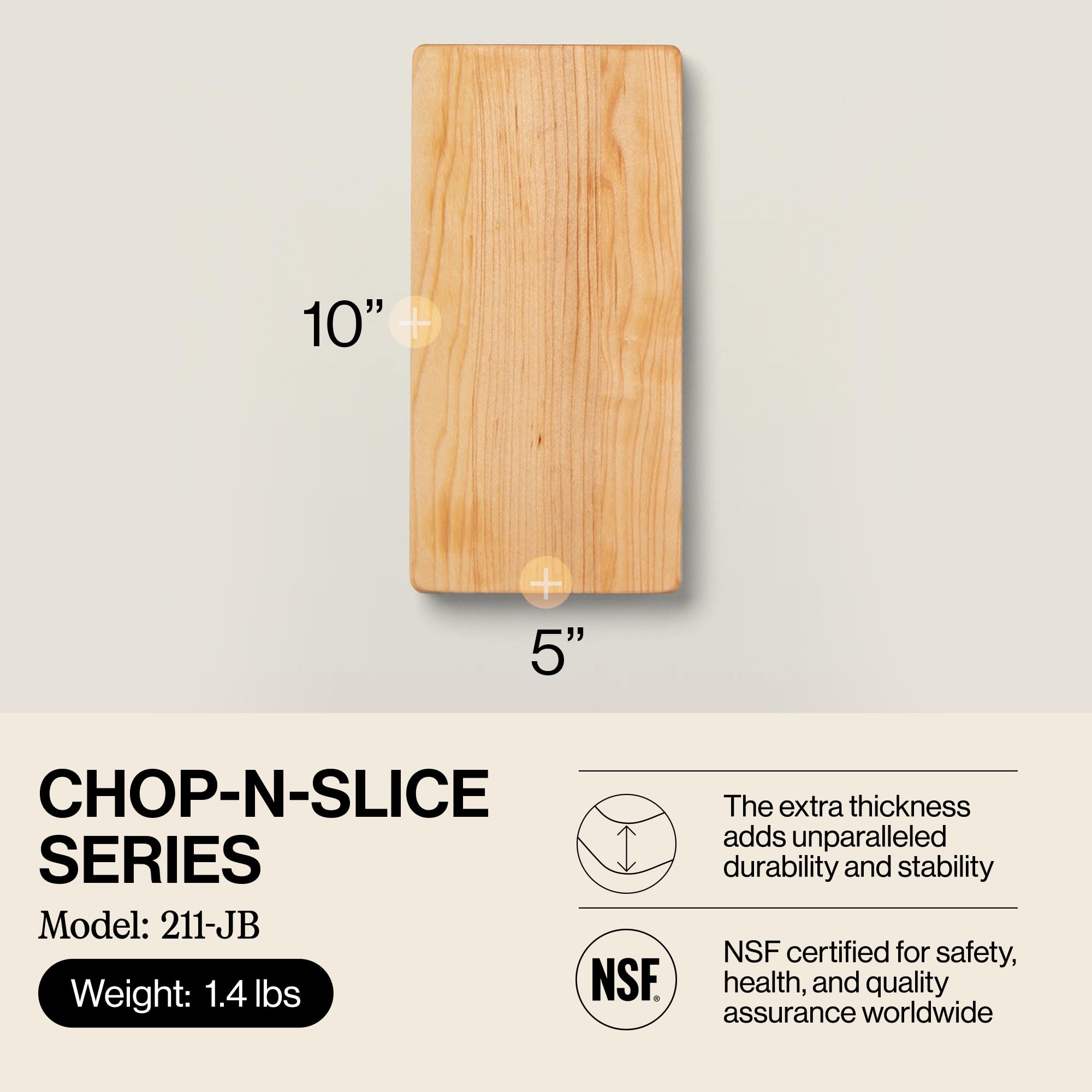 John Boos close-up of edge-grain texture for knife-friendly resilience