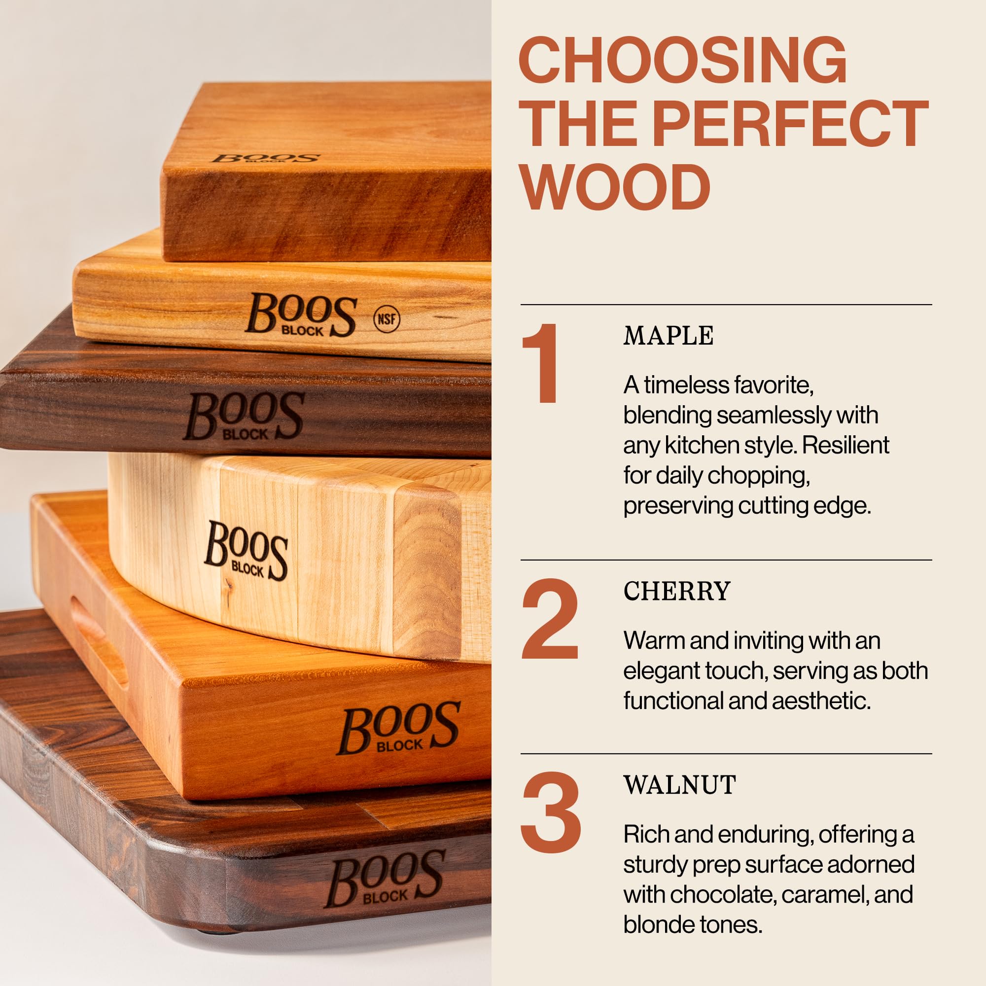 John Boos eased corners detail for comfortable handling and safety
