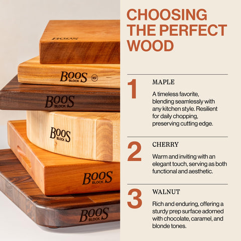 John Boos eased corners detail for comfortable handling and safety