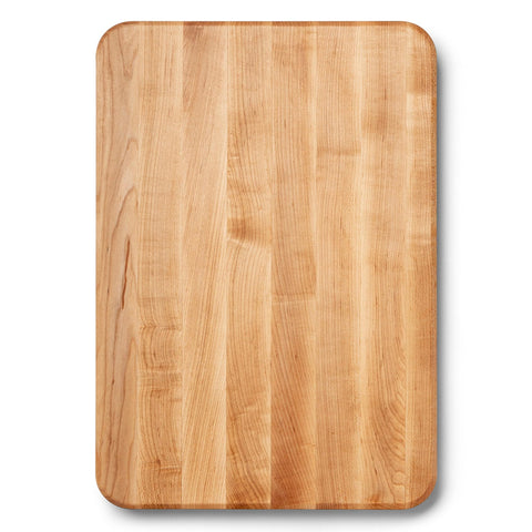 John Boos front view of maple board showing roomy surface and sturdy prep benefit