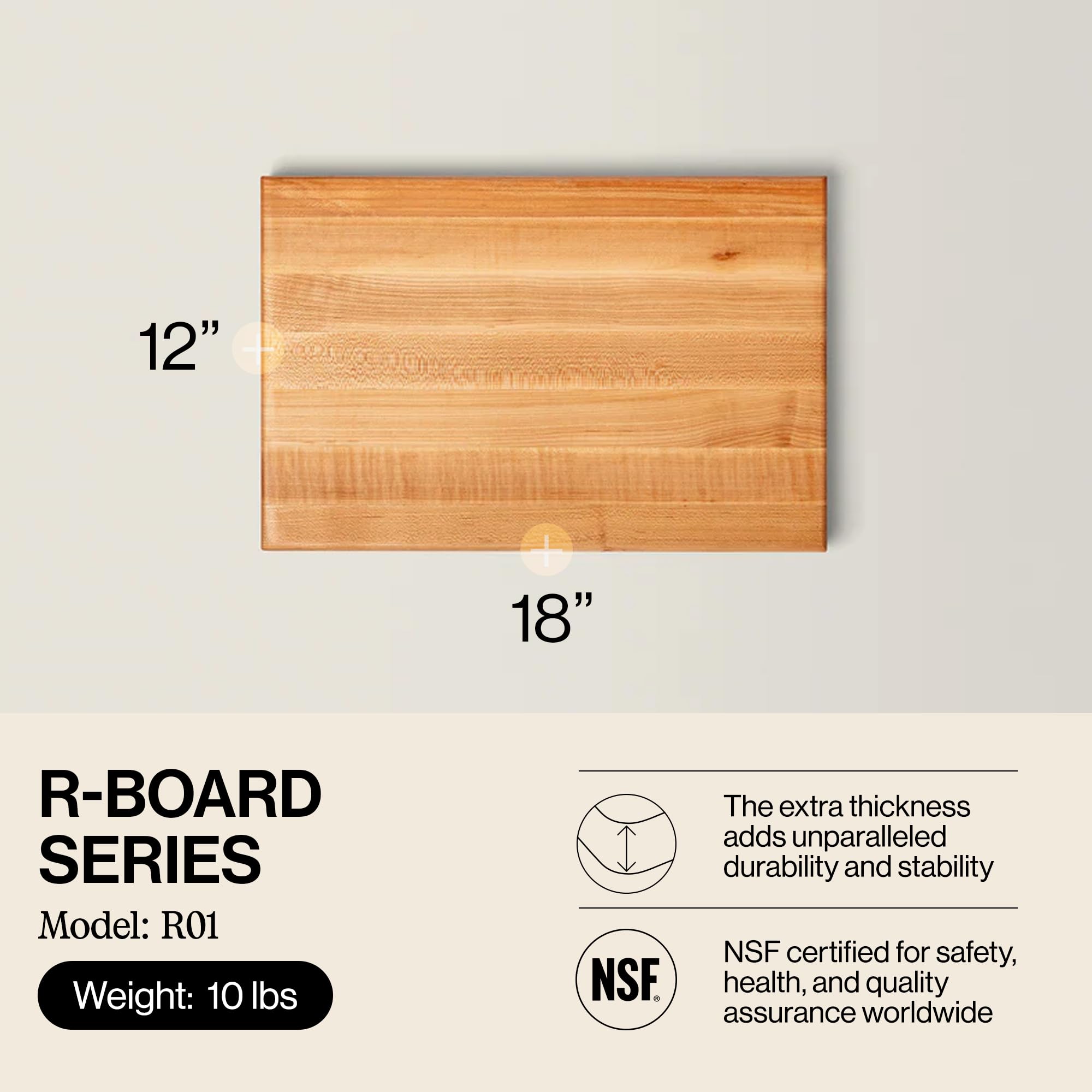 John Boos close-up of maple grain highlighting smooth texture and durability