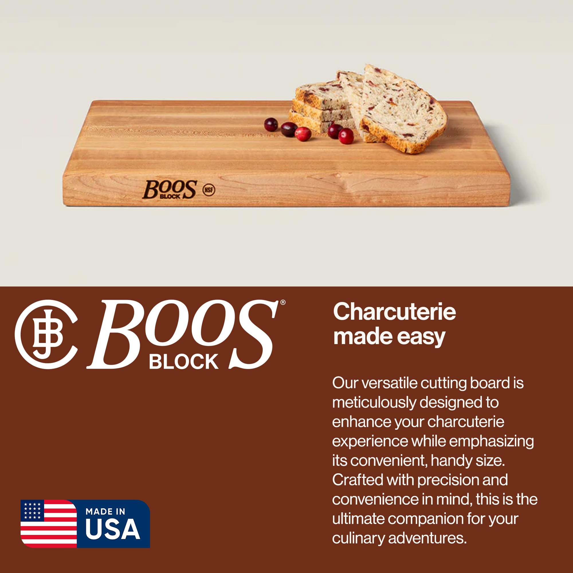 John Boos recessed finger grip close-up for safe handling and easy lifting