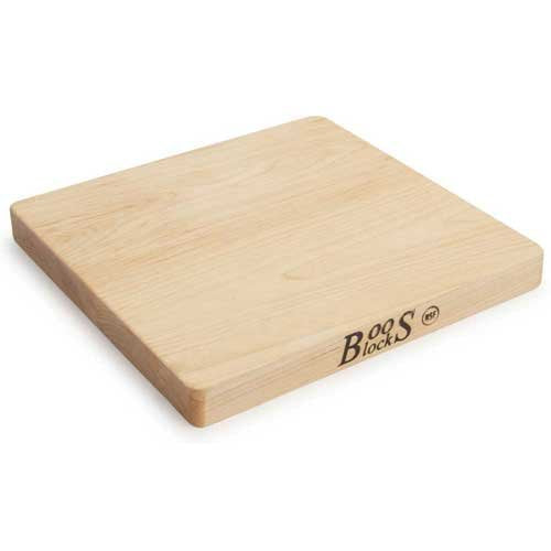 John Boos showing board flipped to reveal reversible sides for extended use and versatility