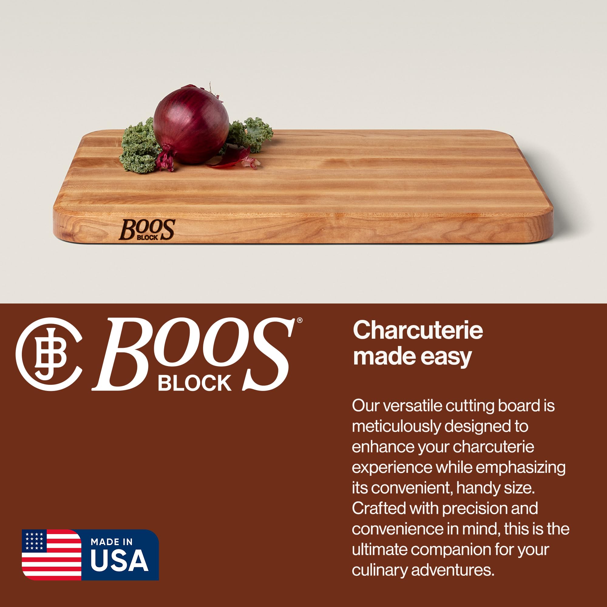 John Boos eased corner close-up reducing snags and improving handling benefit