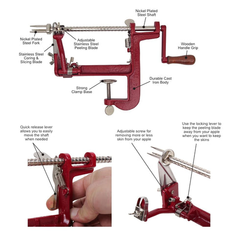 Johnny Apple Peeler sliced apple stack illustrating consistent 1/4 inch slices ready to cook
