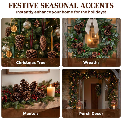 JOHOUSE pinecones used as bowl fillers creating a cozy tabletop centerpiece
