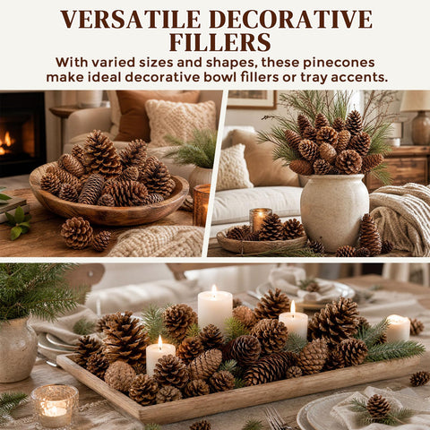 JOHOUSE pinecones incorporated into a wreath demonstrating easy ornament use