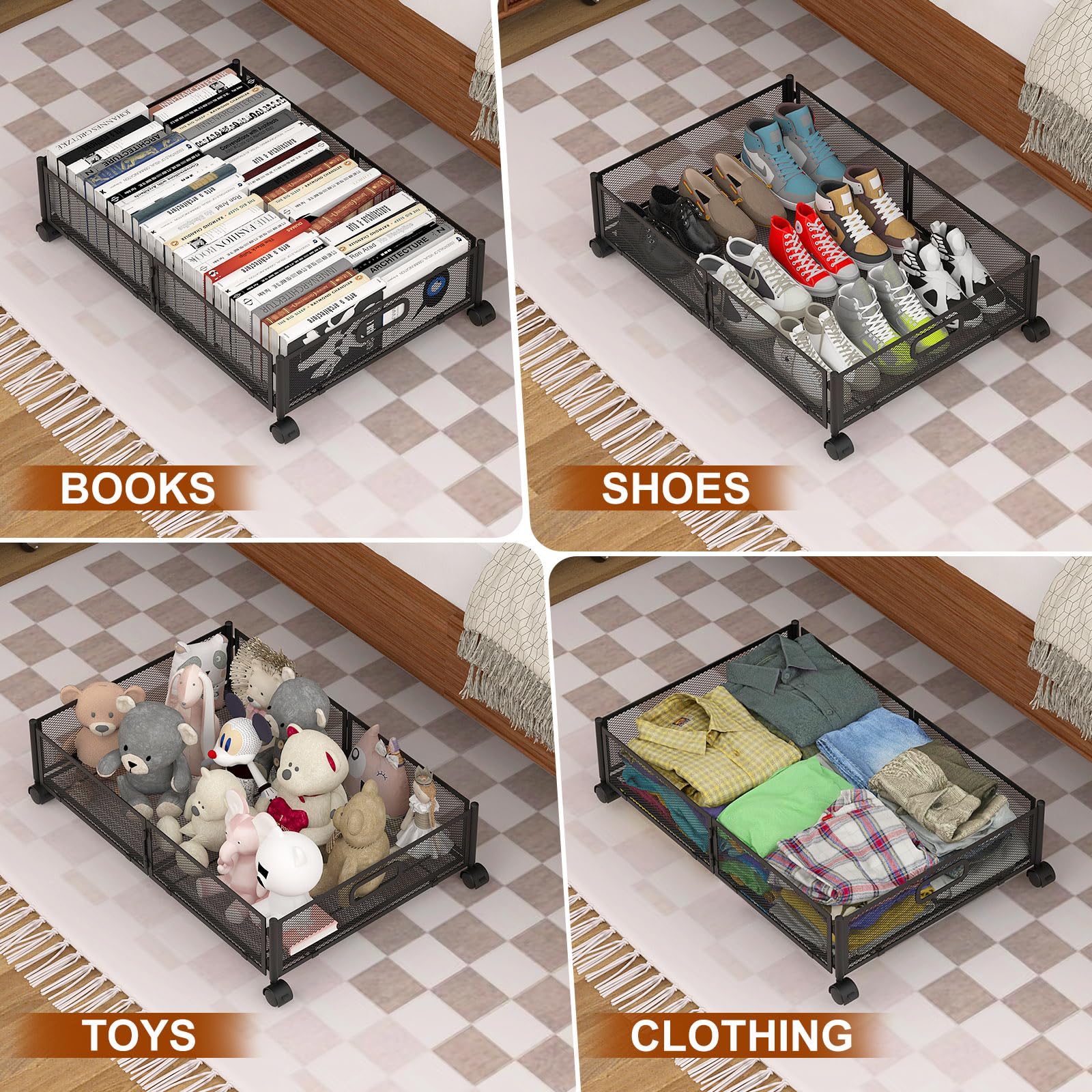 joibabe lifestyle image in a bedroom showing tidy floor and quick retrieval benefit