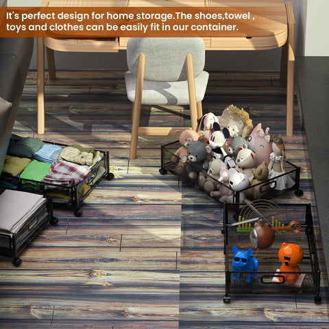 joibabe rolling container pulled out from under bed showing easy access to stored items