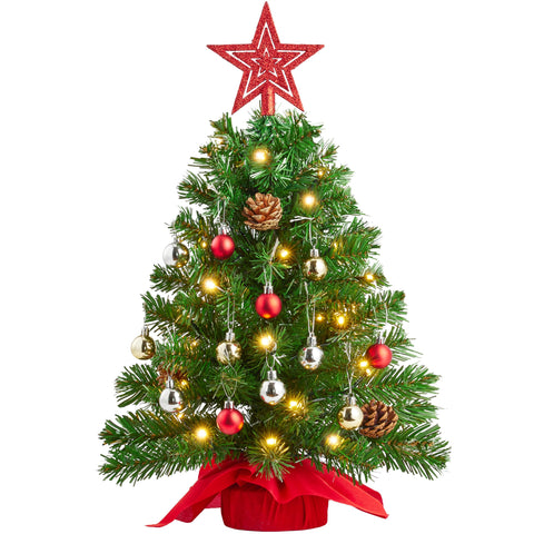 Joiedomi 24-inch full tree front view showing festive display and compact height