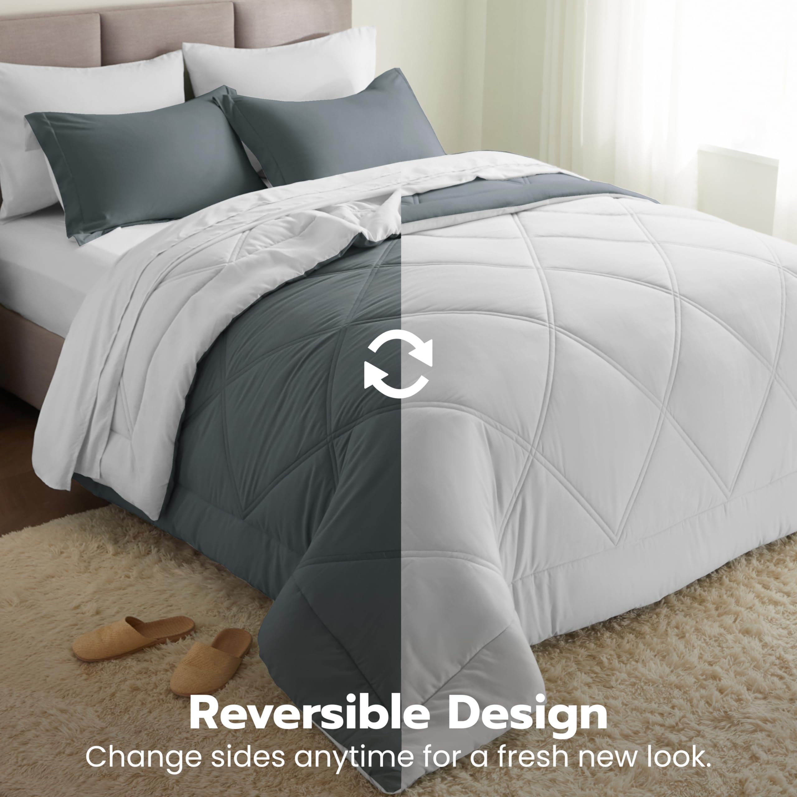 Joiedomi styled bedroom with comforter set showing polished look and guest-ready bed