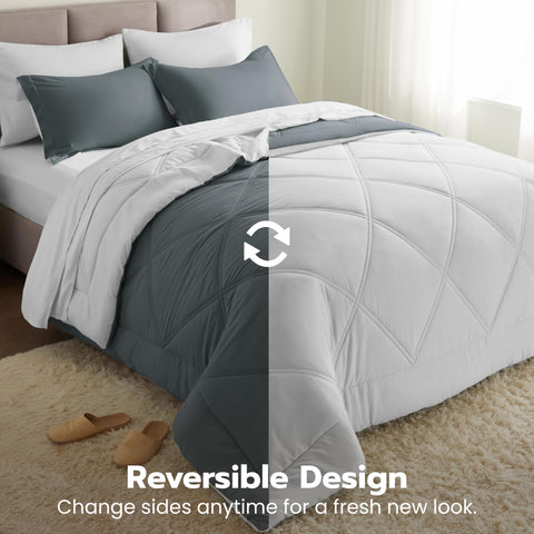 Joiedomi styled bedroom with comforter set showing polished look and guest-ready bed