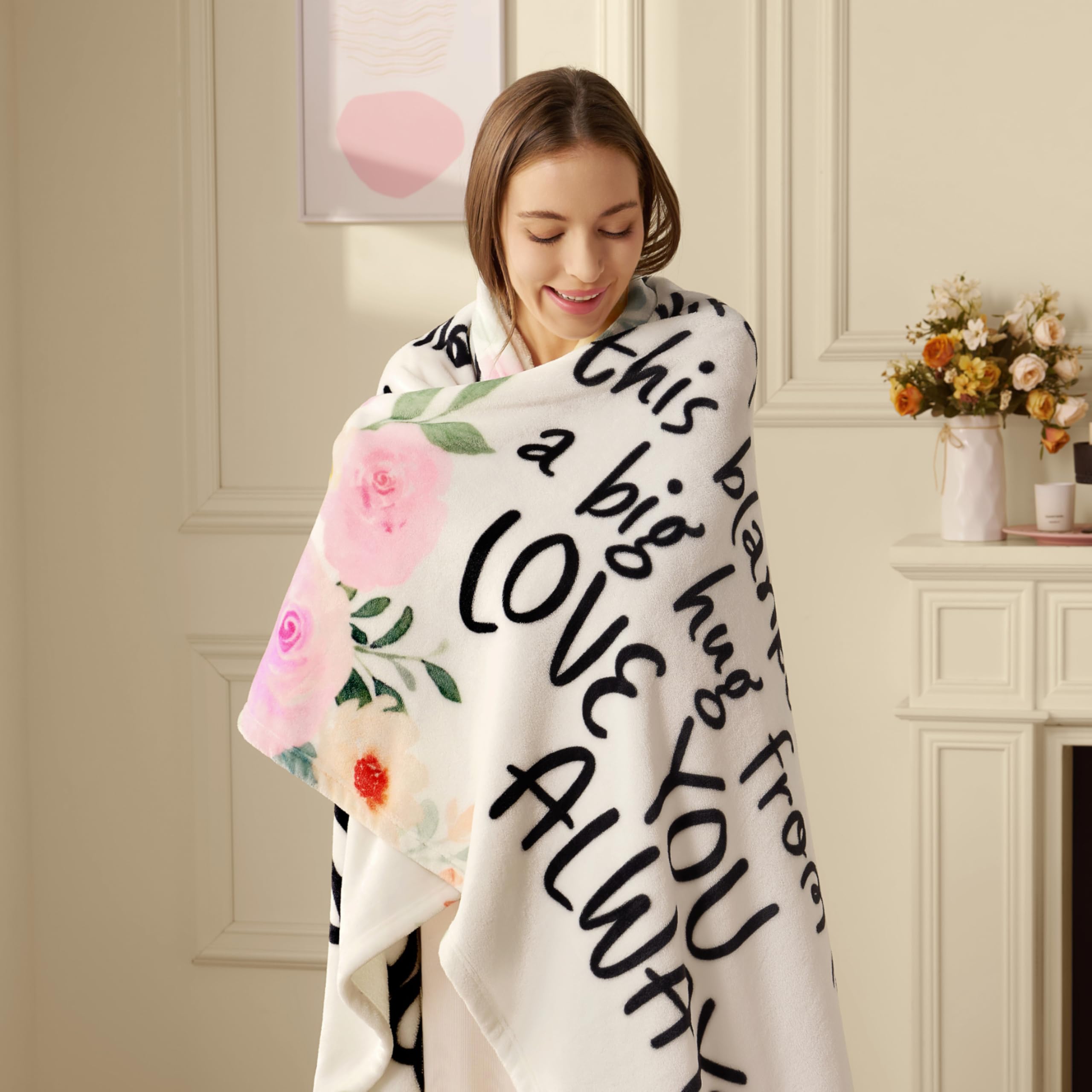 Joiedomi care label and fabric tag showing easy-care instructions and safety