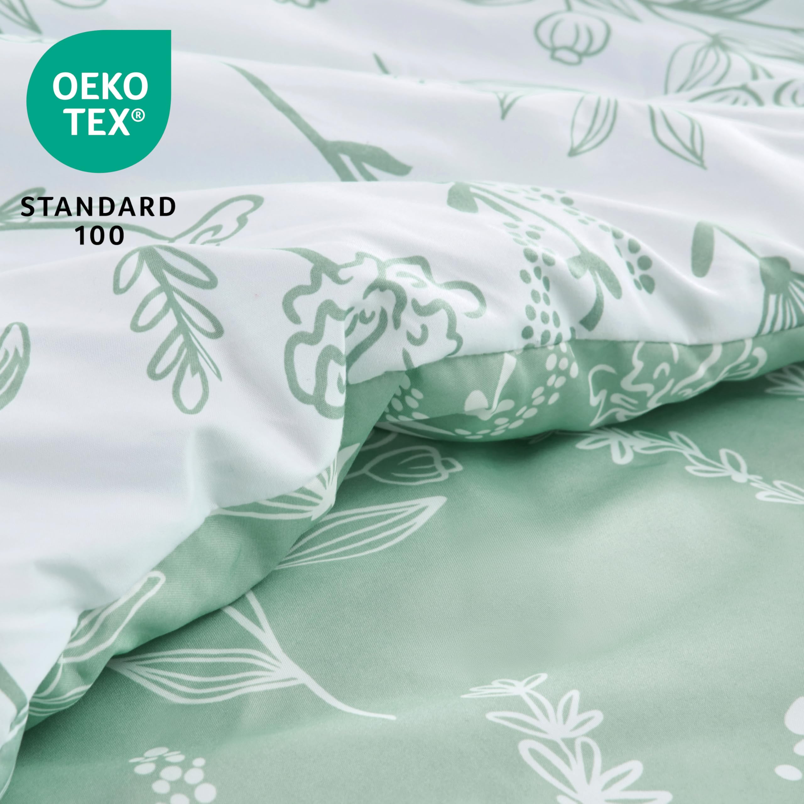 Joiedomi folded comforter next to ruler showing compact storage and scale benefit