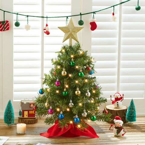 Joiedomi assortment of 24 mini ornaments laid out showing decoration variety benefit