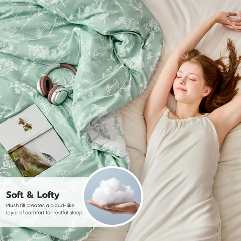 Joiedomi reverse sage side of comforter showing calming versatile styling option