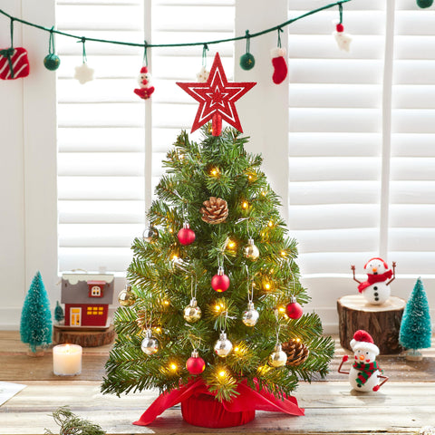 Joiedomi tree next to a book showing 24-inch size for space planning