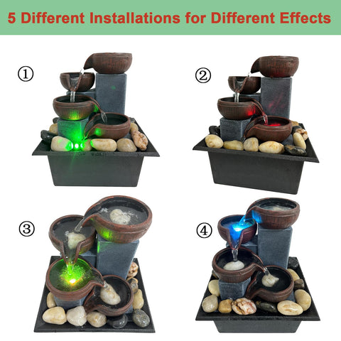 JOINDATAT multi-color LED lights in tiers offering soothing ambiance