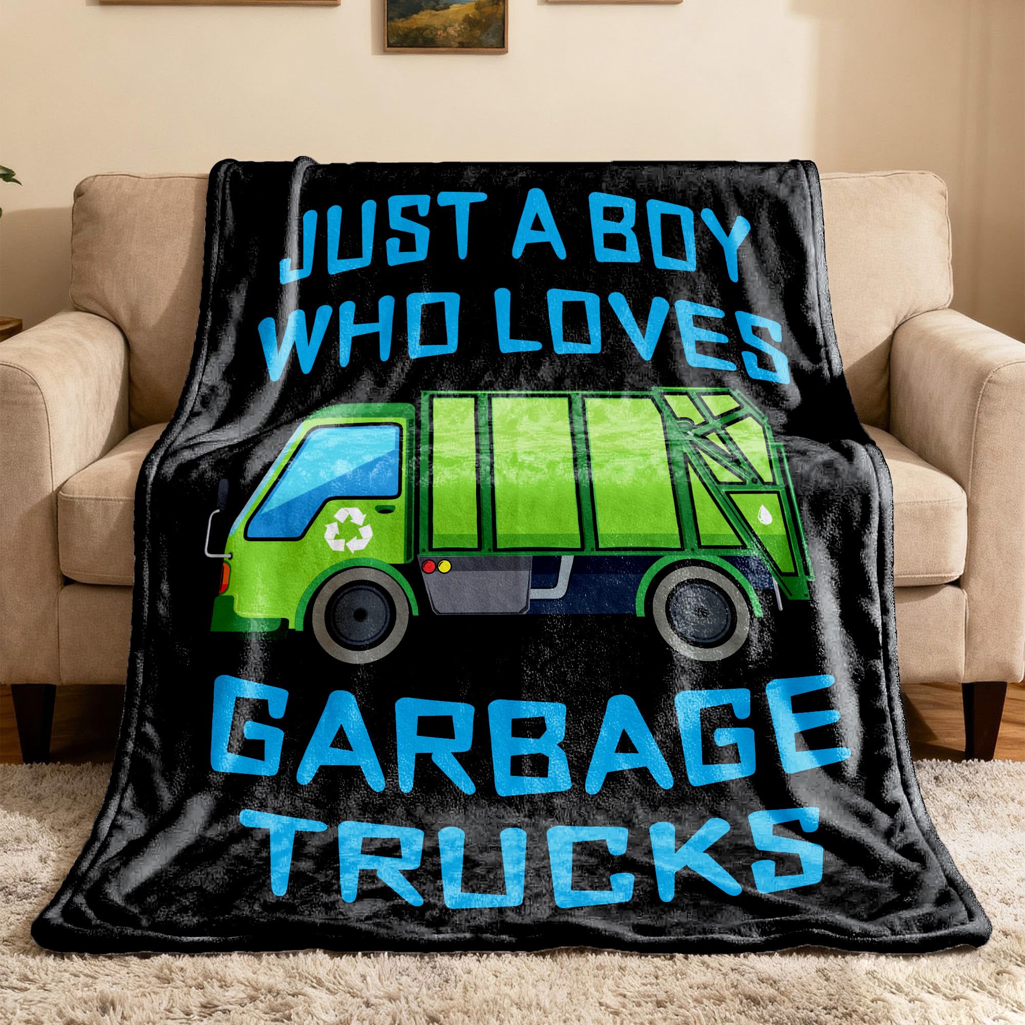 Jojizaio front view of garbage truck throw adds cheerful decor