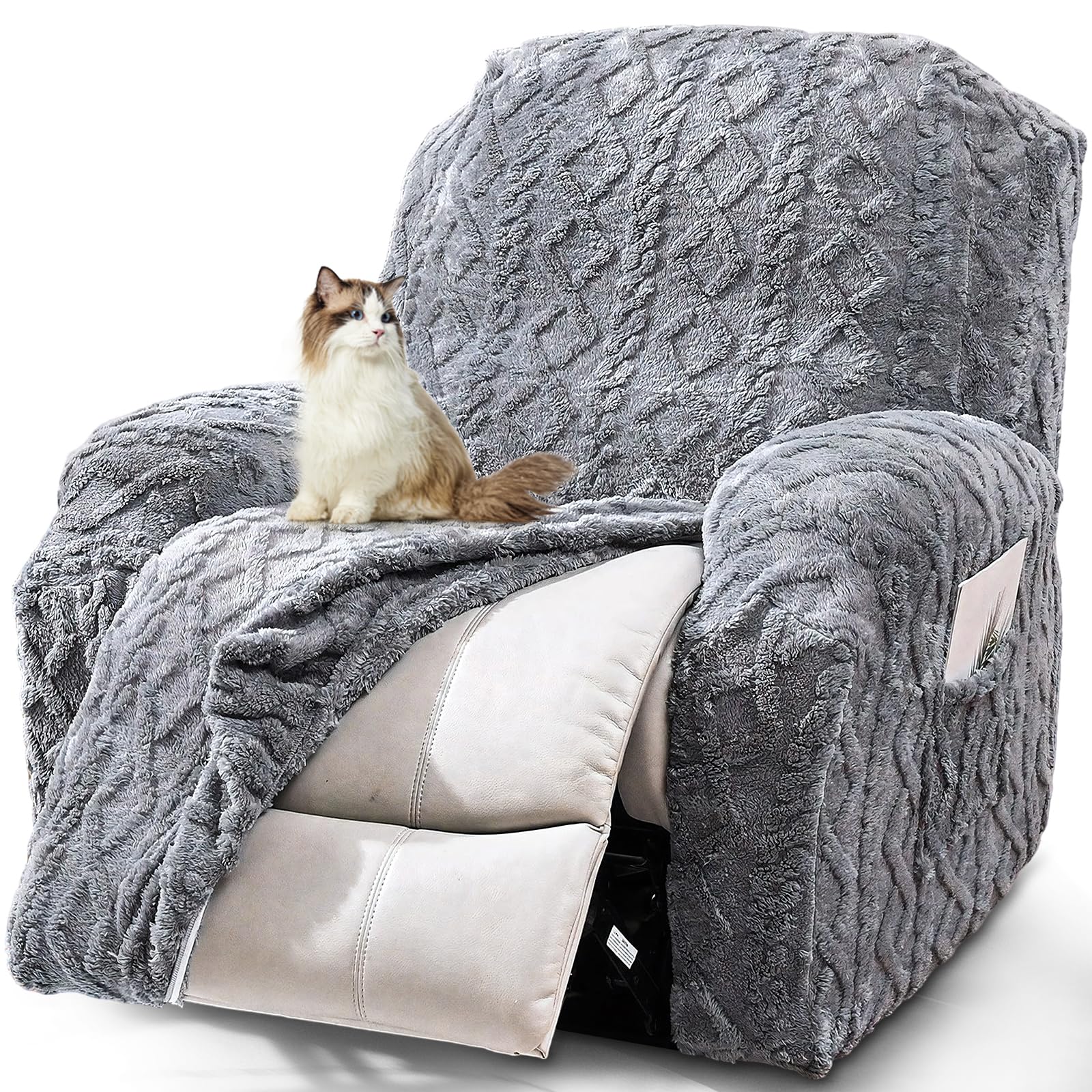 JOKIVTOU front view covered recliner showing neat updated look and protection