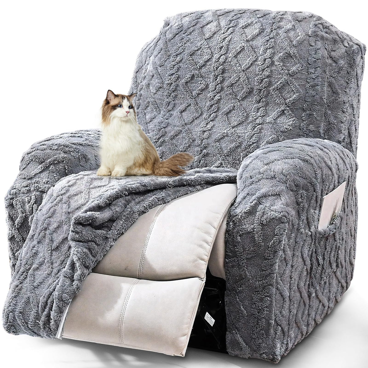 JOKIVTOU front view covered recliner showing neat updated look and protection