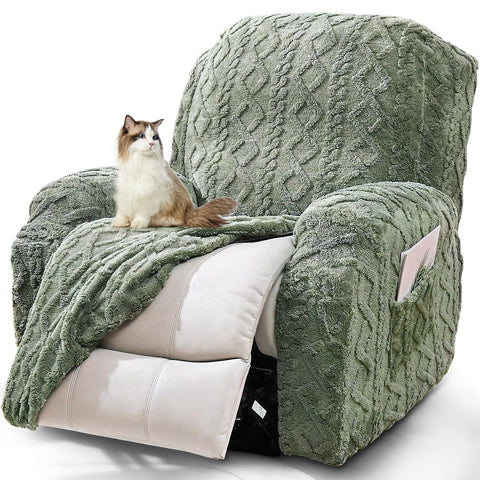JOKIVTOU front view of covered recliner showing neat fitted look and protection