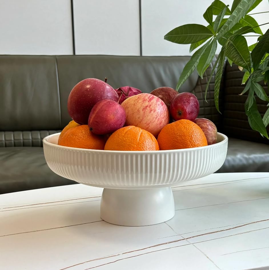 JolieJulie front view of white ceramic bowl showing clean modern design and stability