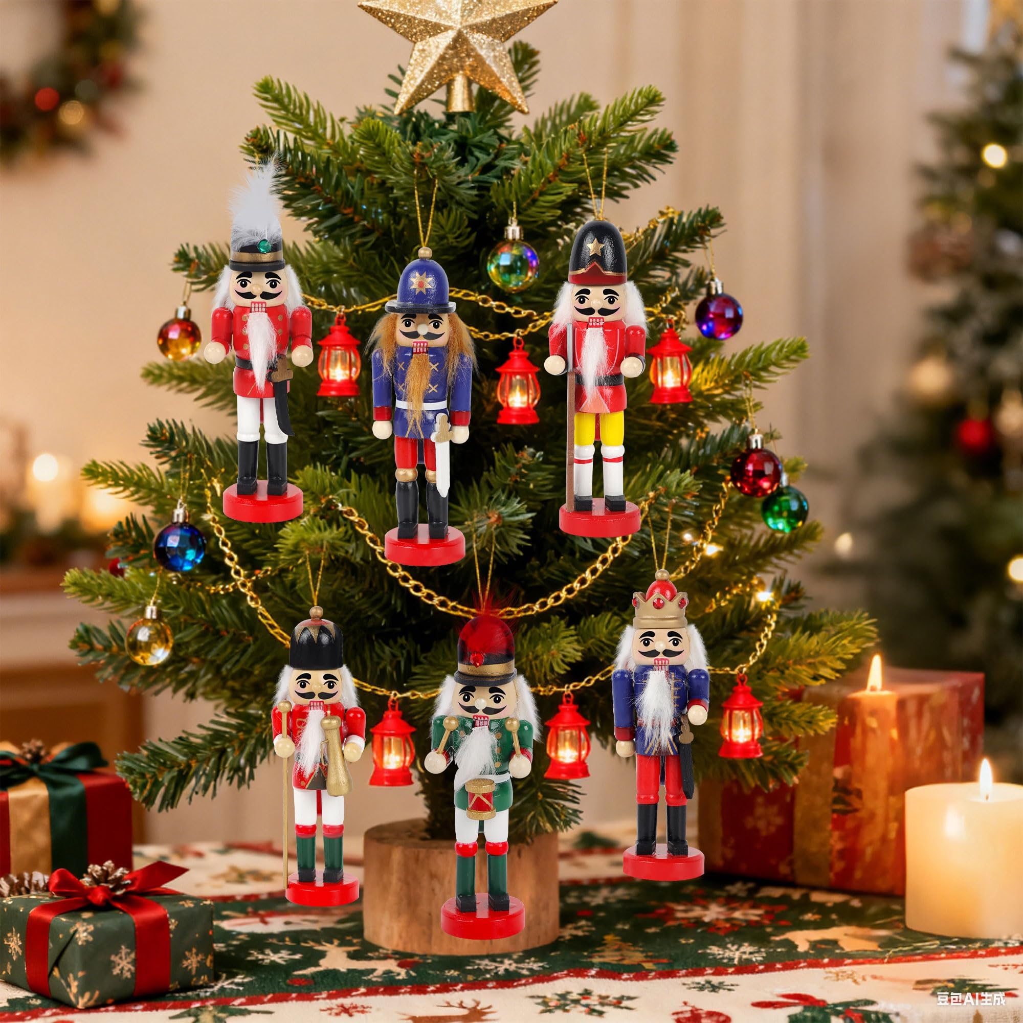 Clustered Joliyoou soldiers as a table centerpiece creating cohesive holiday decor and focal point
