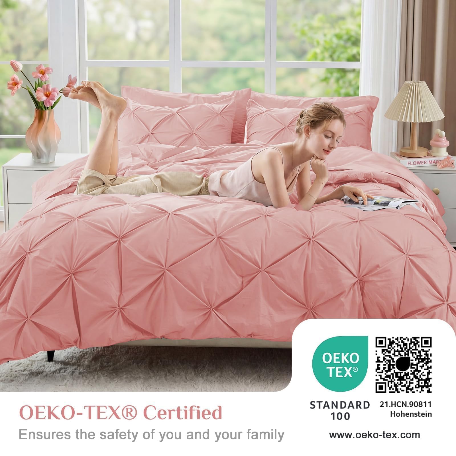 JOLLYVOGUE comforter flat lay showing loft and even fill distribution benefit