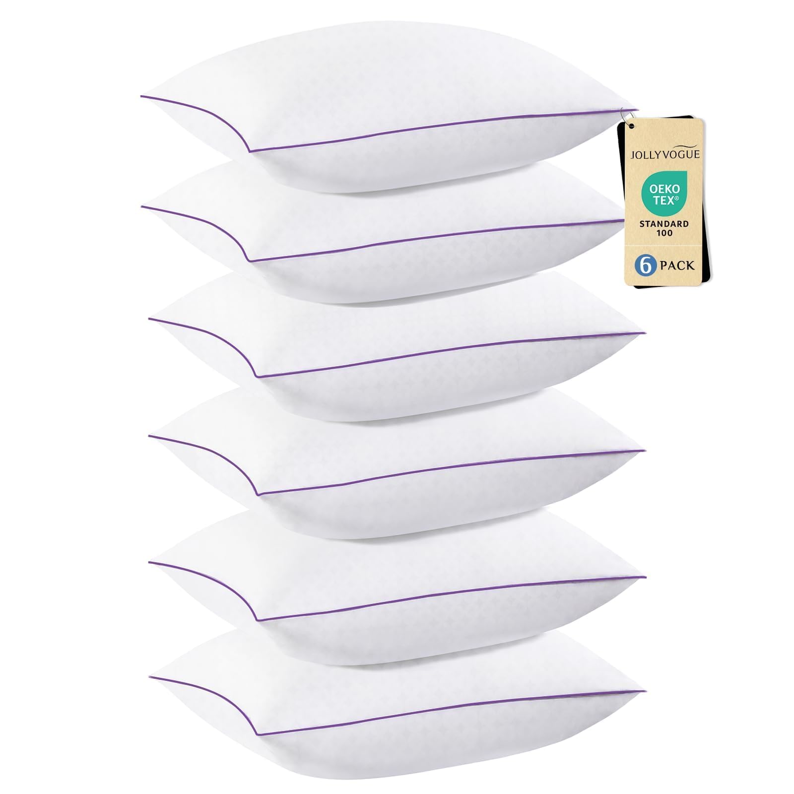 JOLLYVOGUE front packaging showing six pillows, clear hotel-quality presentation
