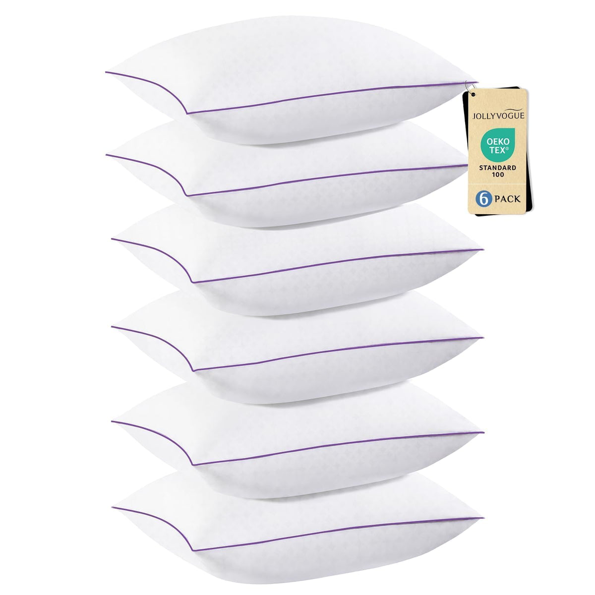 JOLLYVOGUE front packaging showing six pillows, clear hotel-quality presentation